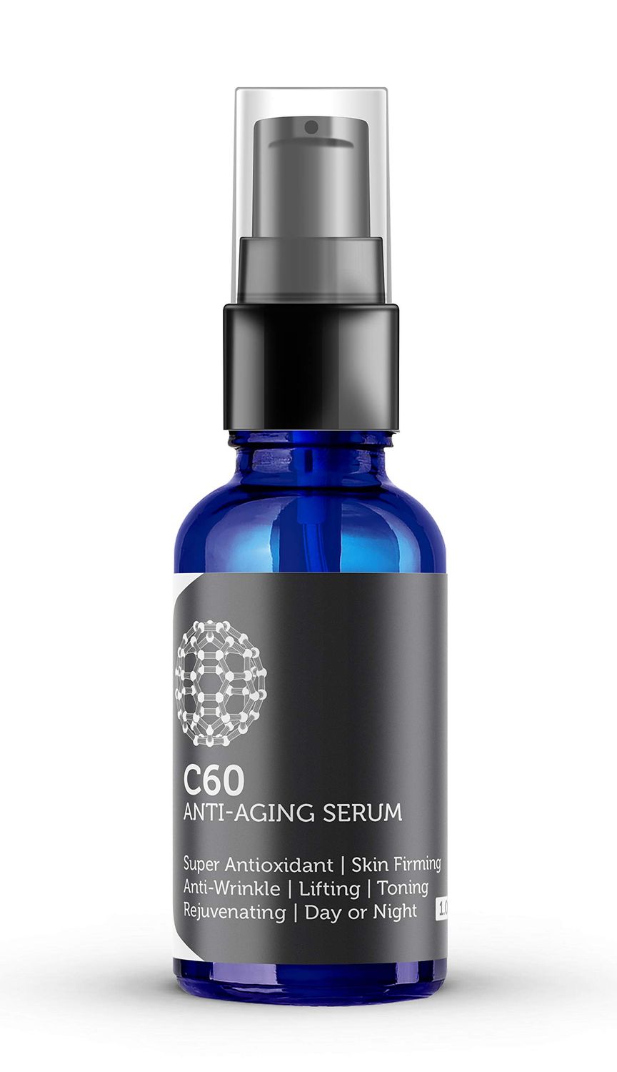 C60 Anti-Aging Face Serum 30ml with Hyaluronic Acid, Plant Stem Cells, Peptides, Vitamins B + C &amp; Anti Aging Wrinkle Complexes for Men &amp; Women Made with Organic Ingredients