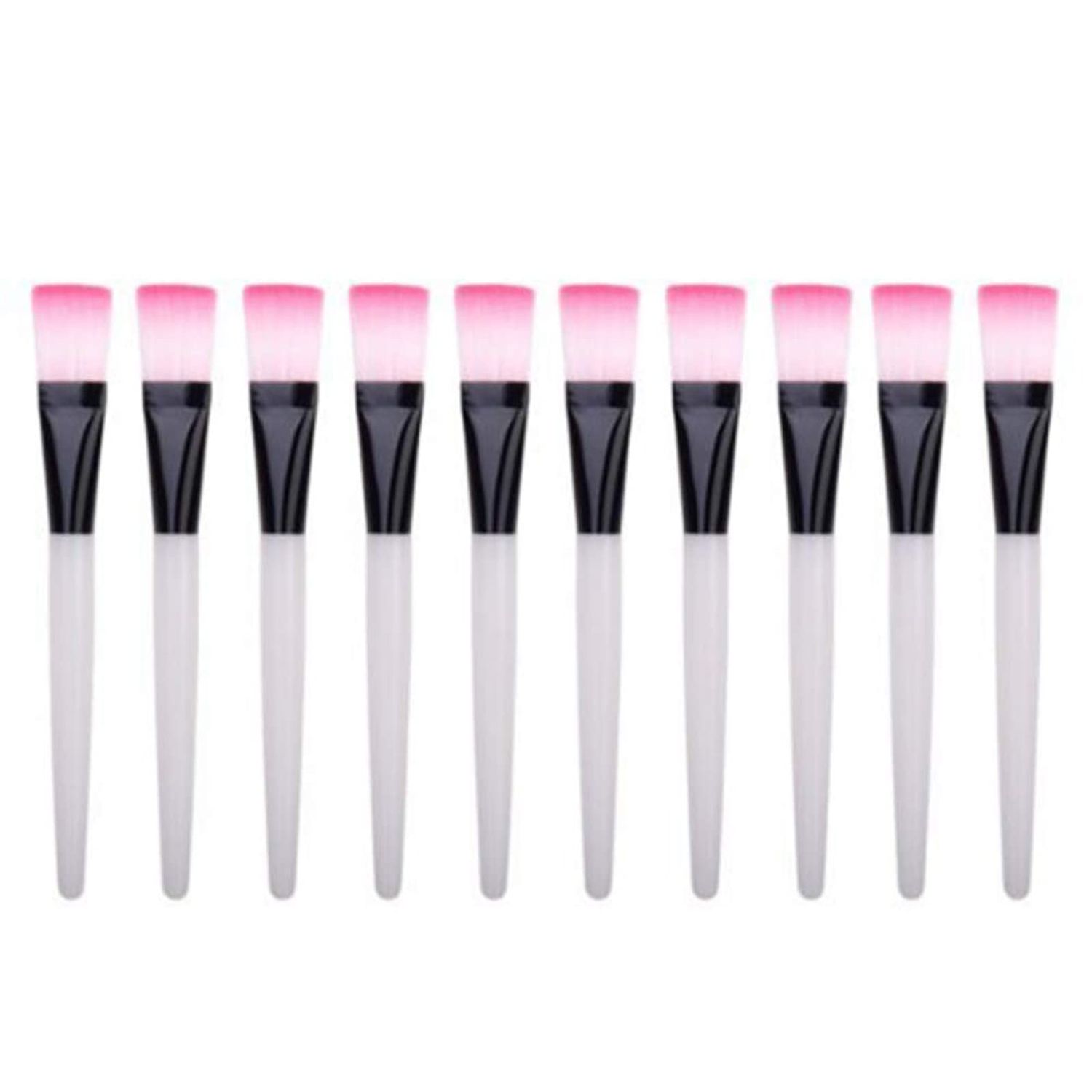 BinaryABC Mini Brush Makeup Clear Plastic Handle Facial Mud Mask 10pcs