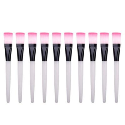 BinaryABC Mini Brush Makeup Clear Plastic Handle Facial Mud Mask 10pcs