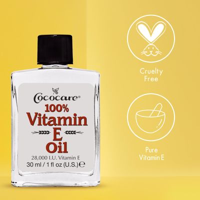 COCOCARE 100% Vitamin E Oil - Maximum Moisture for Dry Skin - 28000 I.U Wrinkle Reduction - 1 Fl Oz