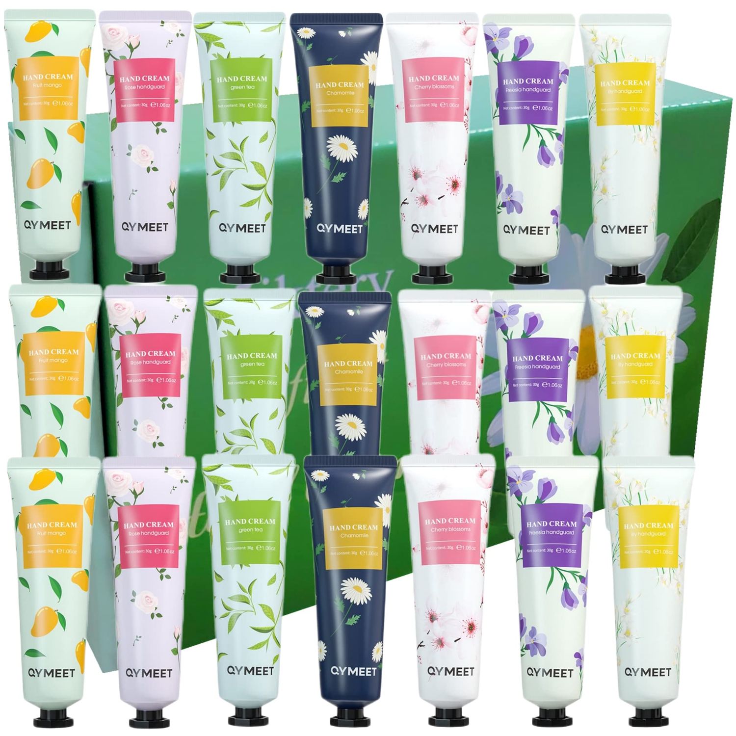21-Pack Hand Cream Gift Set for Dry Cracked Hands, Scented Working Hand Lotion Ultimate Healing Hand Cream Body Skin Moisturizer Travel Outdoor Size Stocking Stuffers, Gifts for Men Women Kids