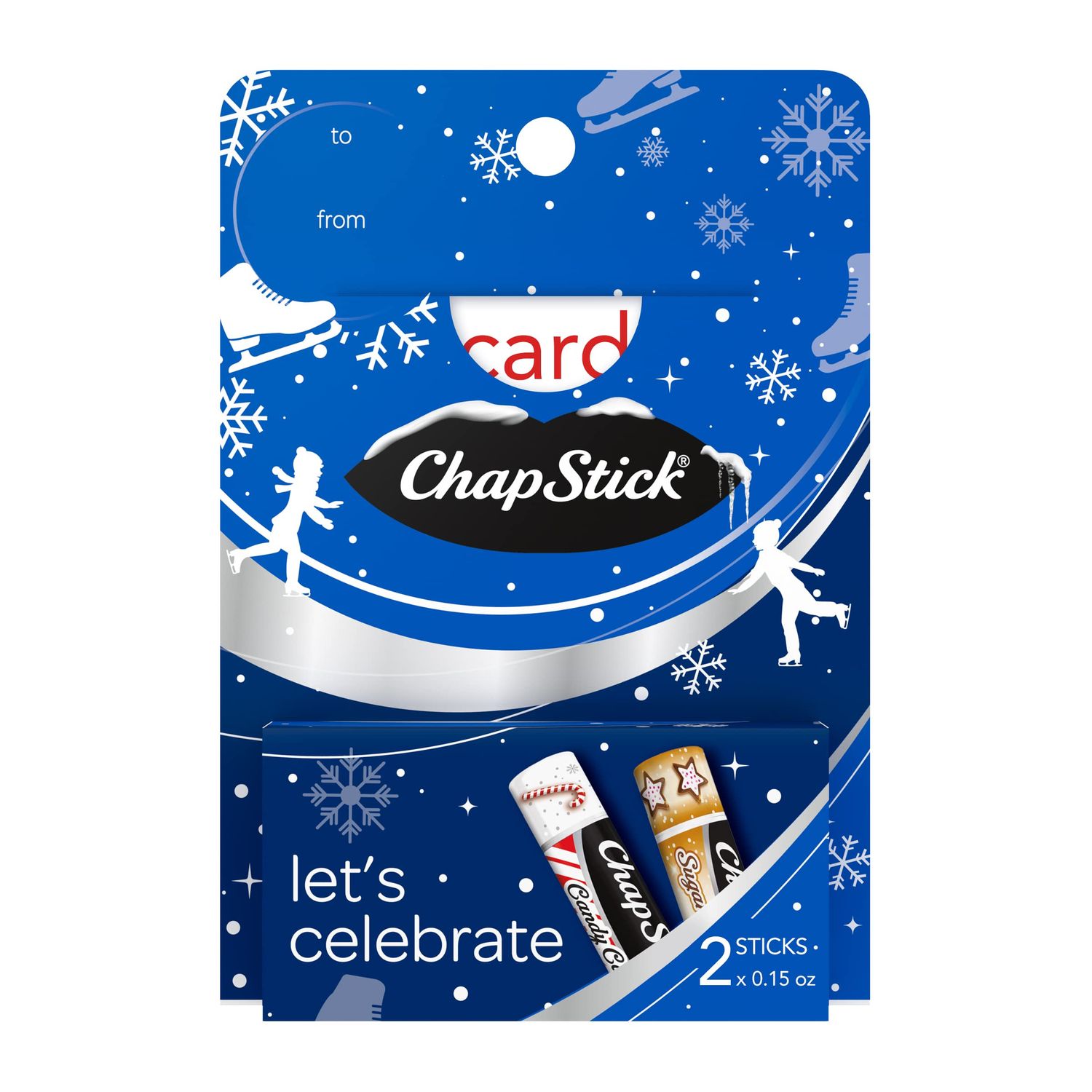 ChapStick Lets Celebrate Holiday Lip Balm Gift Card Holder - 0.15 Oz (Pack of 2)