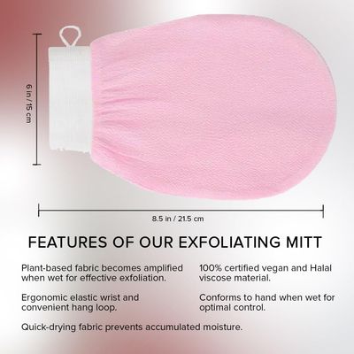 Exfoliating Glove Pack of 4, 100% Viscose Korean Exfoliating Mitt, Body Scrubber Gloves with Soft Bristles for Gentle Exfoliation and Skin Care