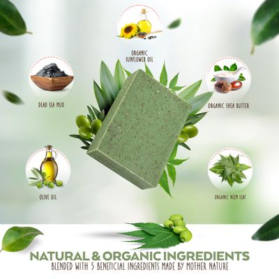 Aspen Kay Naturals Handmade - Dead Sea Mud and Neem Soap Bar for Face & Body (2 Pack) Natural and Organic Ingredients - For All Skin Types - Made in the USA 4.5 oz Per Bar