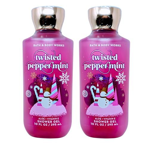 Bath &amp; Body Works Shower Gel, Gift Set of 2, 10oz Each (Twisted Peppermint)