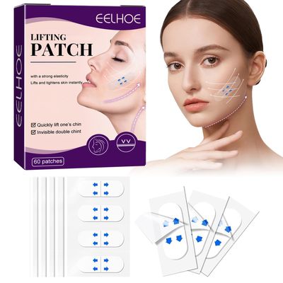 Face Tape, 60PCS Face Lift Tape, Invisible Face Lifter Tape, Neck Tape Lifting Invisible Facelift Tape for Face, Face Lift Tools for Lifting Eyes Neck Double Chin Sagging Skin
