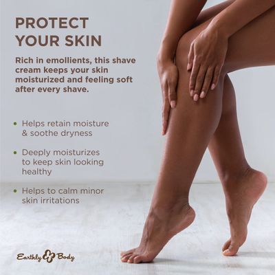 Earthly Body Miracle Oil Shave Cream, 16 oz - Helps Reduce Nicks, Small Cuts & Skin Irritation - With Tea Tree, Hemp Seed & Argan Oils - 100% Vegan, Cruelty Free