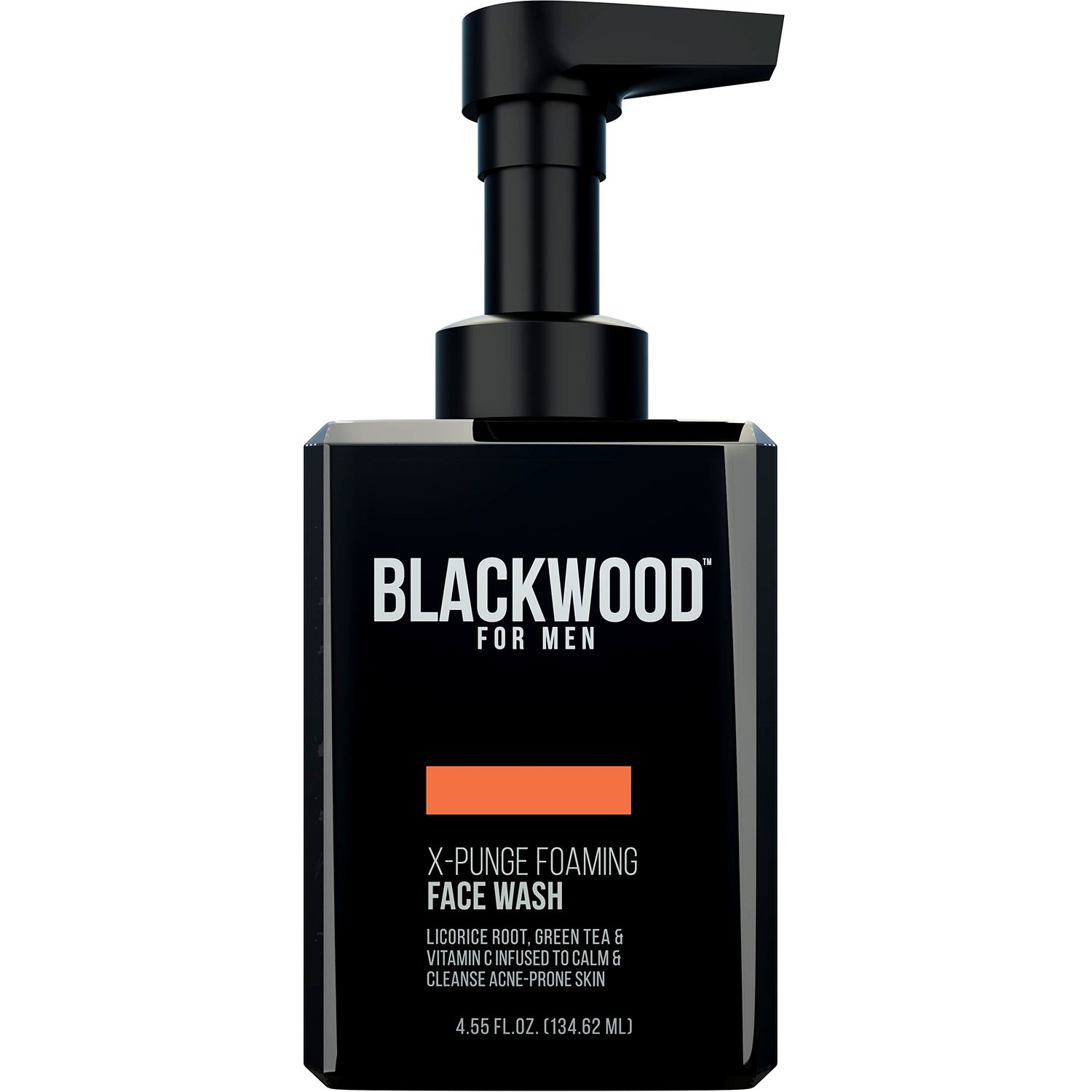 Blackwood For Men X-Punge Foaming Face Wash - Acne Facial Cleanser For Oily to Normal Skin - Deep Cleanse for Exfoliation - Natural Vegan Formula - Paraben Free, Sulfate Free, &amp; Cruelty Free (4.55 oz)