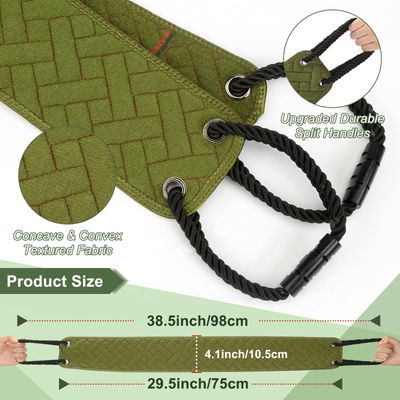 Exfoliating Back Scrubber with Upgraded Handles, 38.5 Inch Double-Sided Body Scrub Bath Exfoliator, Exfoliating Washcloth for Use in Shower, Back Washer to Deep Clean Your Skin for Men &amp; Women (Green)