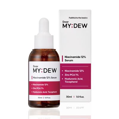 DearMYDEW 12% Niacinamide Serum with 1% Zinc PCA, Pore Minimizer for Face, Control Excess Oil and Sebum, Improve Uneven Skin Tone, Discoloration Correcting, Fast Absorbing, Korean Skincare, 1Fl Oz