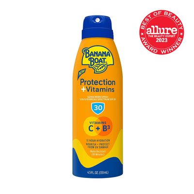 Banana Boat Protection + Vitamins Sunscreen Spray SPF 30 | Moisturizing Sunscreen with Vitamin C & Niacinamide | Banana Boat Spray Sunscreen, Vitamin B3 & Vitamin C Sunscreen, 4.5 oz.