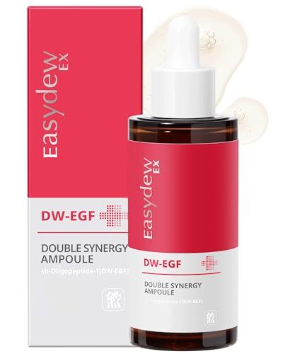 EASYDEW DW-EGF Peptide Double Synergy Ampoule - Intensive Moisturizing Face Serum with Hyaluronic Acid, Ceramide, Bakuchiol - Firming, Moisture Glow Skin for Rough Skin, 1.69 fl.oz.