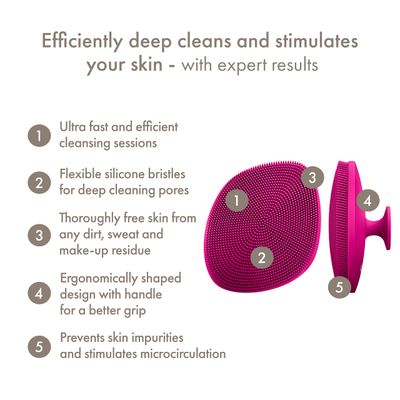 GESKE SmartAppGuided Facial Brush | 4 in 1 | Professional Facial Cleansing Brush with Handle | Skin Cleansing Soft Silicone Facial Brush | Routine Skincare | Gentle Cleansing | Facial Cleanser