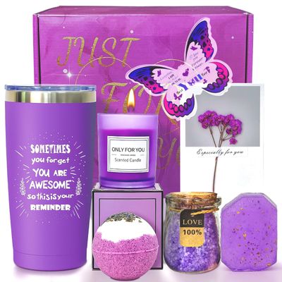 Funshot Lavender Spa Kit for Women Gift Set, Lavender Bath Sets for Women Gift, Birthday Gift for Women, Lavender Gift Set for Women