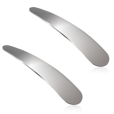 2 Pcs Mini Metal Cosmetic Spatulas, Silver Makeup Skincare Cream Spoon, Practical Cosmetics Dig Scoop, Skincare Spatula for Sampling and Mixing Makeup Cosmetic Beauty Tools