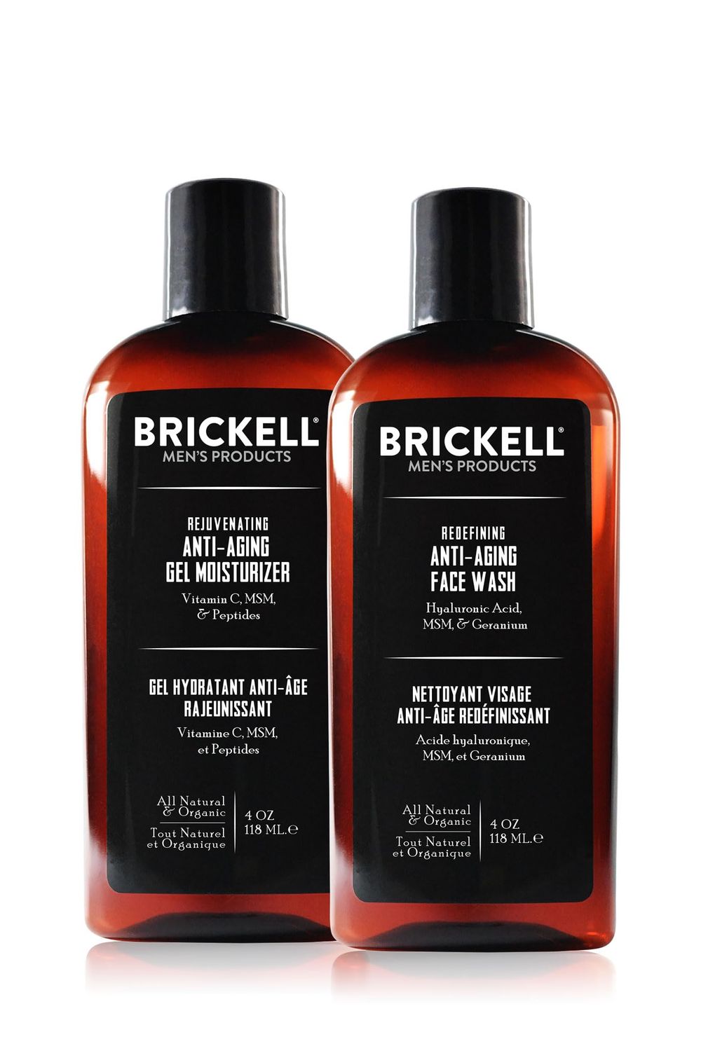Brickell Men&#39;s Products Enhancing Gel Anti-Aging Routine, Gel Facial Cleanser and Gel Face Moisturizer, Men&#39;s Skin Care Gift Set