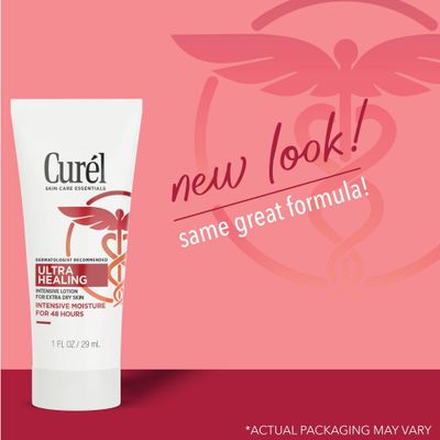 Curel Ultra Healing Intensive Fragrance-Free Lotion For Extra-Dry Skin, Dermatologist Recommended, Ideal for Sensitive Skin, Cruelty Free, Paraben Free, 1 Oz, Pack of 30