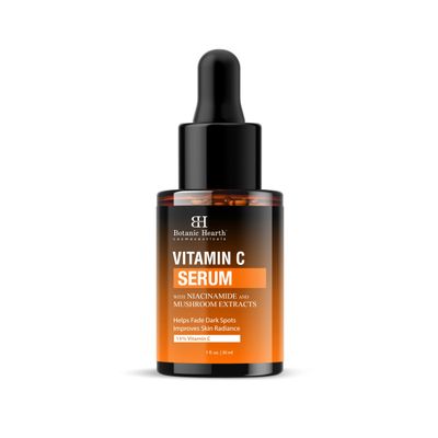 Botanic Hearth 15% Vitamin C Face Serum with Niacinamide, Hyaluronic Acid, Allantoin, Cica, Ferulic Acid &amp; Vitamin E | Targets Dark Spots, Sun Damage, Wrinkles to Brighten &amp; Even Tone Skin| 1fl oz