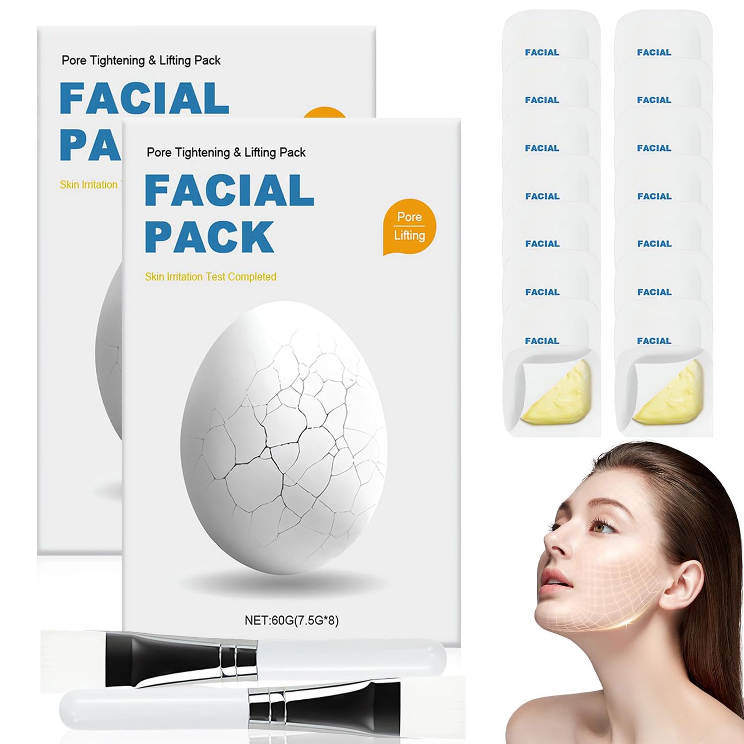 fugit Zombie Facial Mask-New Zombie Mask Skin Care, Hydrating Skincare Face Mask For Smooth Skin Repair,Pore Tightening &amp; Lifting,Firming Skin Wash Off Face Mask (2pcs)