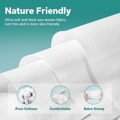 Disposable Face Towels - 100% Cotton Facial Tissues for Dry and Wet Use, Biodegradable Wipes for Makeup Removal and Skin Cleansing, Suitable for Adults and Babies (100 Count, Pack of 6)