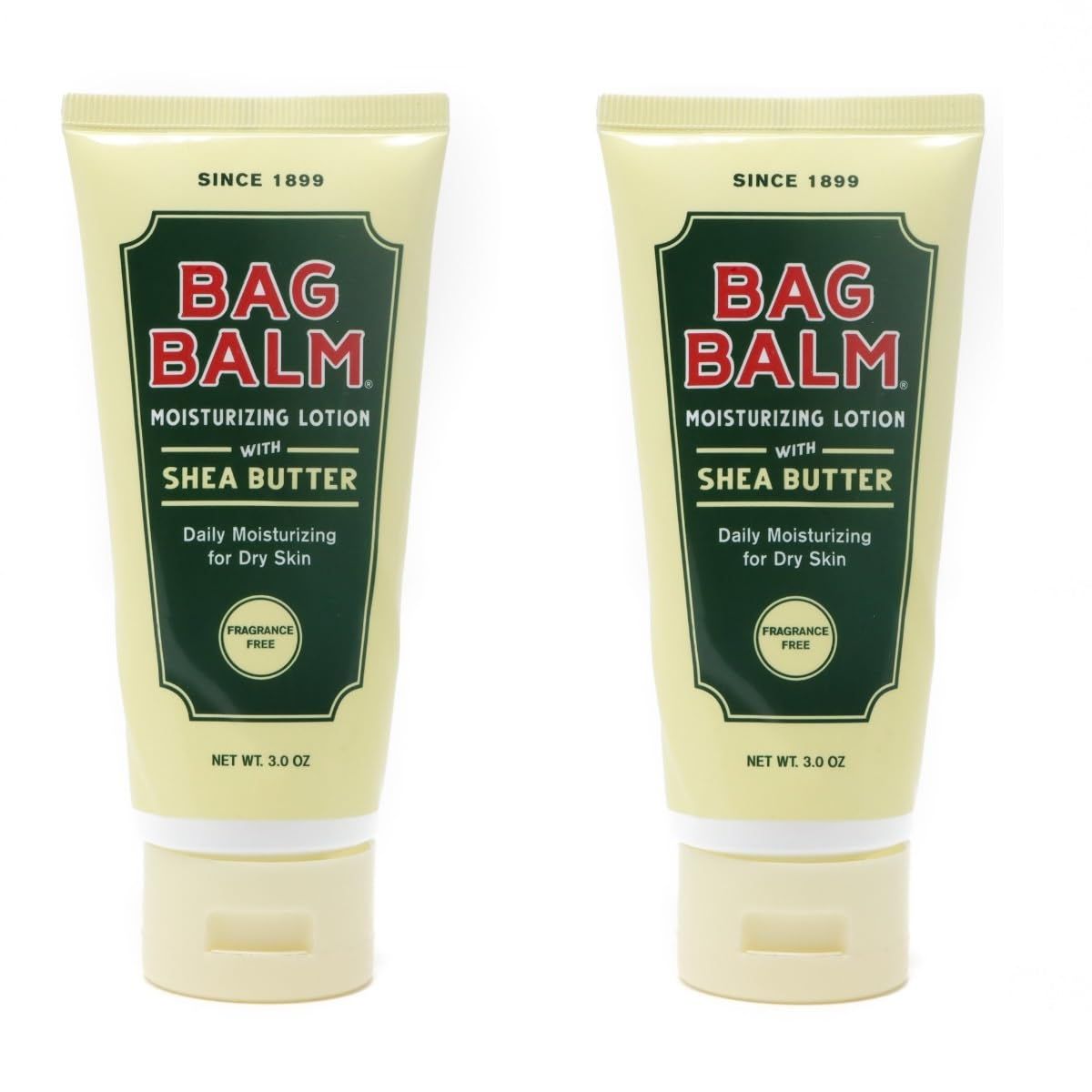 Bag Balm Vermont&#39;s Original Hand &amp; Body Dry Skin Lotion with Shea Butter and Jojoba, Daily Hand Lotion for Dry Hands - Fragrance-Free, Non-Greasy Hand Moisturizer, Tube - 3oz, 2 Pack