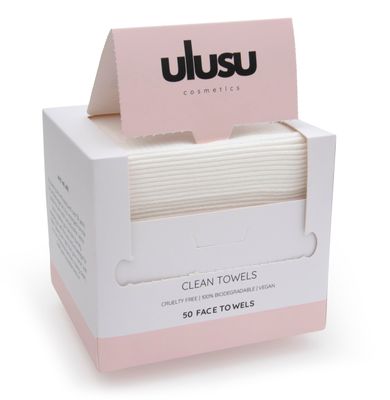 Generic Ulusu Cosmetics Clean Towels, Disposable Face Towel, Biodegradable Facial Towels, Extra Thick Soft Large Clean Facial Towels, Dry Wipes for Sensitive Skin, Travel, Makeup Remover, 50 Count