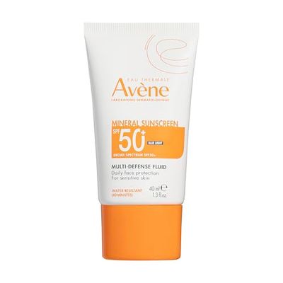 Eau Thermale Avne Solaire UV Mineral Multi-Defense Sunscreen Fluid SPF 50+ - Non-Whitening - Antioxidant &amp; Blue Light Protection - 1.7 fl. oz.