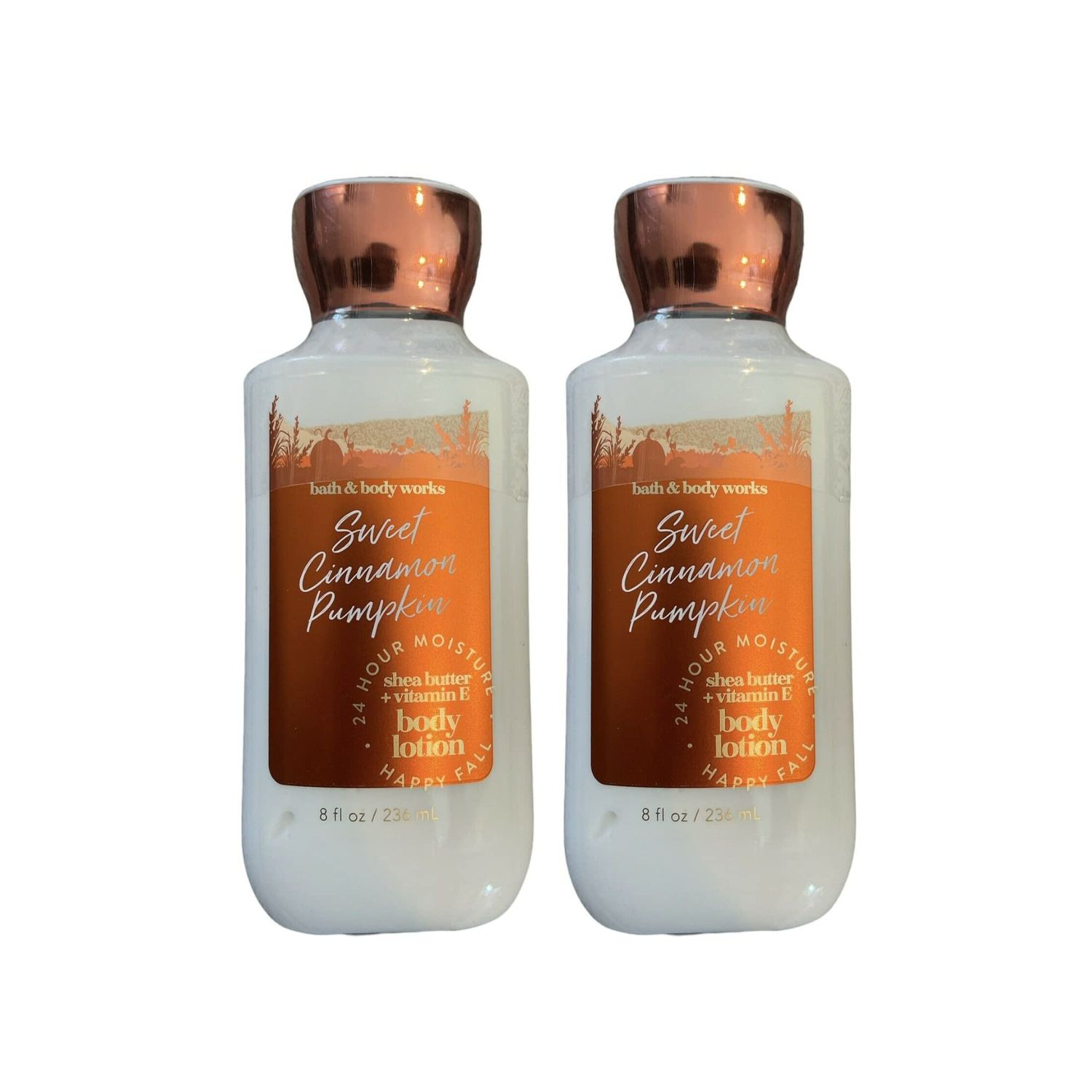 Bath and Body Works Gift Set of 2 - 8 Fl Oz Lotion - (Sweet Cinnamon Pumpkin), Multicolor