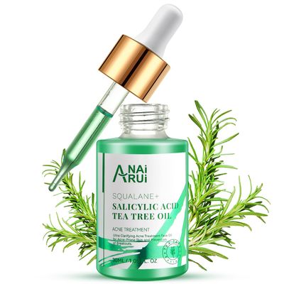 ANAI RUI Acne Face Oil,Tea Tree Oil with Salicylic Acid,Acne Prone Skin Oil,Soothe Acne,Redness Relief, Tea Tree Oil for Face,Back, Clarifying &amp; Purifying 1Fl.OZ