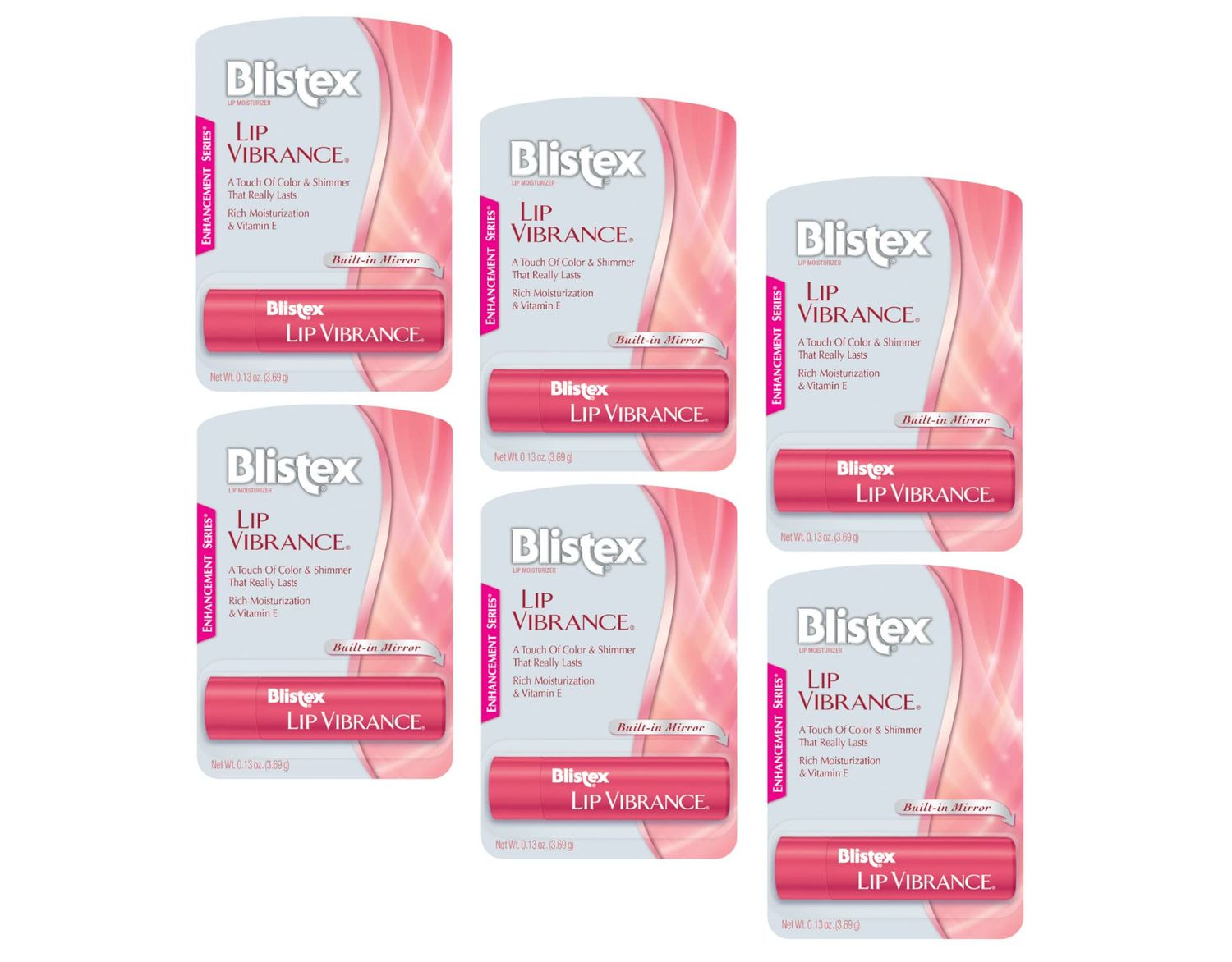 Blistex Lip Vibrance, 0.13 oz each (Pack of 6)