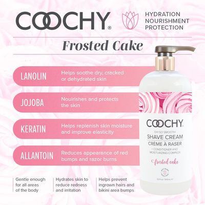 Coochy Intimate Shaving Cream | Shave Conditioner &amp; Moisturizer for Face &amp; Body | Ideal for Sensitive Skin Care | Frosted Cake, 32 oz