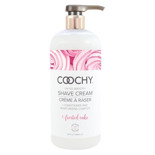 Coochy Intimate Shaving Cream | Shave Conditioner &amp; Moisturizer for Face &amp; Body | Ideal for Sensitive Skin Care | Frosted Cake, 32 oz