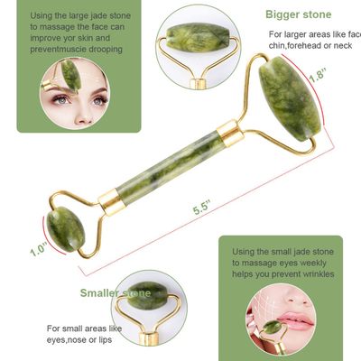 fuvooi Jade Gua Sha Facial Massager Set - 5 in 1 Skin Care Tools With Roller and Massager