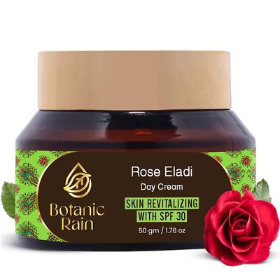 Botanic Rain Face Moisturizer With SPF 30 With Rose And Eladi, SPF Face Moisturizer Organic, Ayurveda Products For Every Skin Type - Vegan, Cruelty Free 1.76 oz