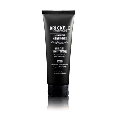 Brickell Men&#39;s Element Defense SPF45 Moisturizer for Men, Natural &amp; Organic, Zinc Oxide Mineral Sunscreen, Hydrates and Protects Skin Against UVA/UVB Rays, 8 Ounce, Unscented