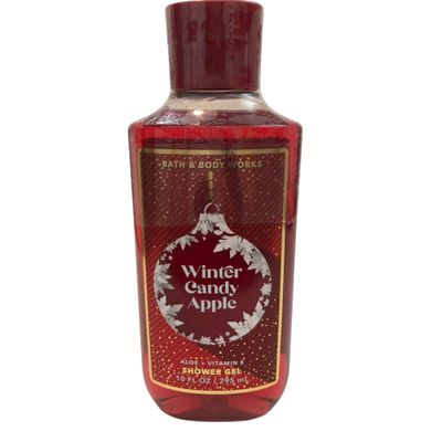 Bath and Body Works Gift Set of 10 oz Shower Gel and 8 oz Lotion (Winter Candy Apple), Multicolor