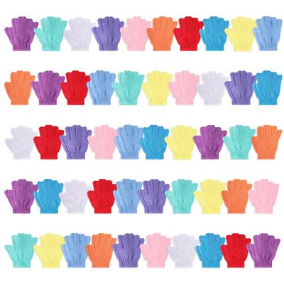 BTYMS 96 Pcs Shower Exfoliating Gloves Hand Exfoliating Glove Body Scrubber Loofah Washing Gloves for Shower, Spa, Massage and Body Scrubs, Dead Skin Cell Remover