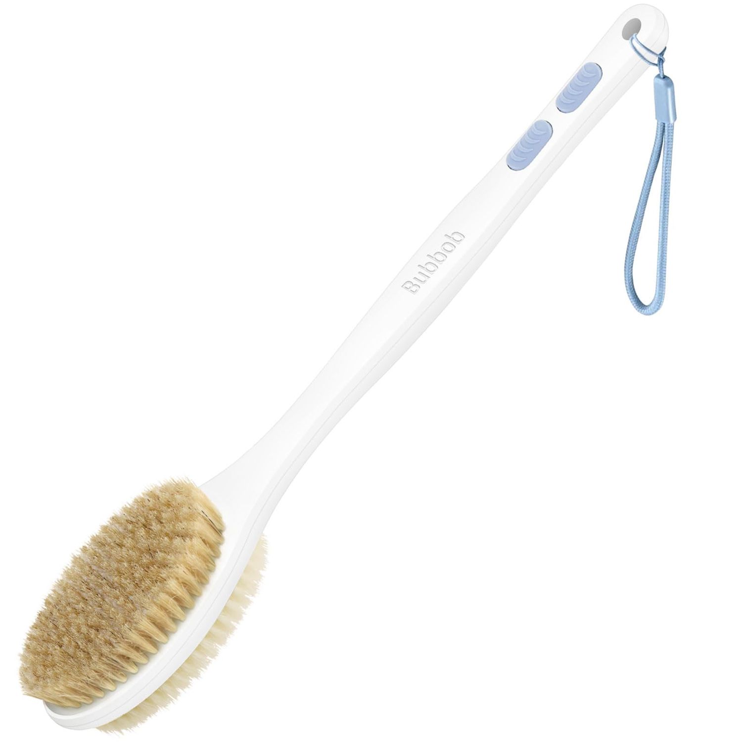 Bubbob Back Scrubber, Back Scrubber for Shower, Bath Brush Long Handle for Shower with Double Sided Bristles for Wet or Dry Brushing (Blue)