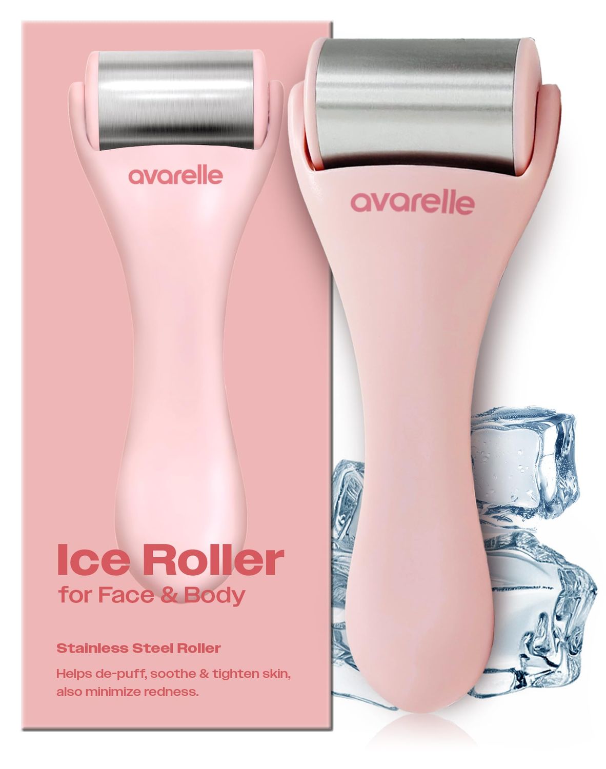 AVARELLE Ice Roller for Face | Women Eye Roller &amp; Face Massager for Puffy Eyes | Face Ice Roller &amp; Cold Skin Care Tools for Puffy Eyes &amp; Dark Circles | Lymphatic Drainage Massager Face by Spot Tech