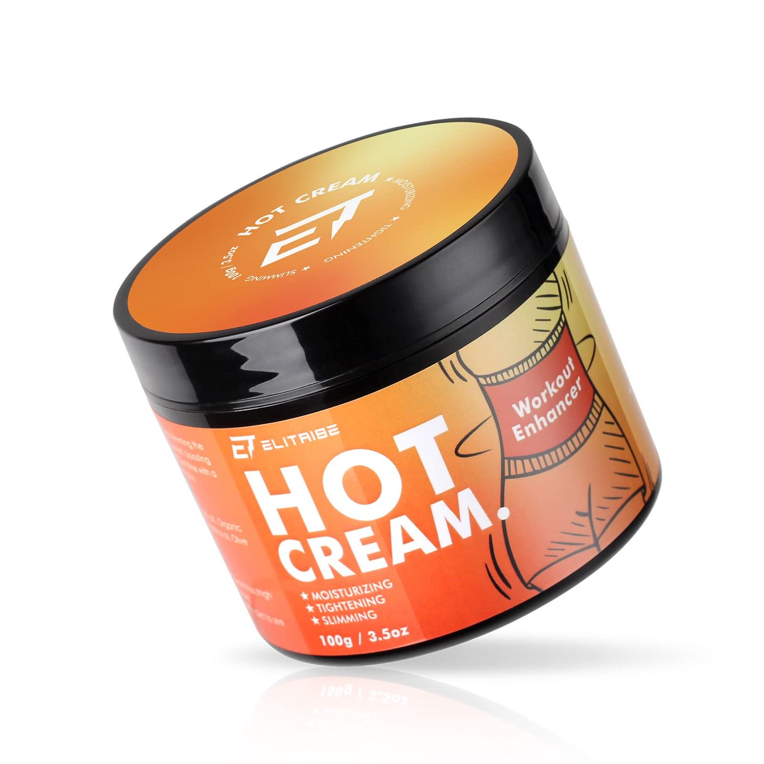 Elitribe Hot Cream Sweat Workout Enhancer Gel - Fat Burning, Cellulite &amp; Firming Body Lotion for All Skin Types - 3.5 oz