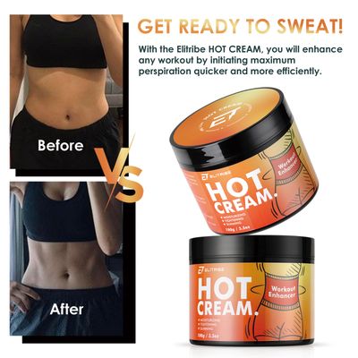 Elitribe Hot Cream Sweat Workout Enhancer Gel - Fat Burning, Cellulite &amp; Firming Body Lotion for All Skin Types - 3.5 oz