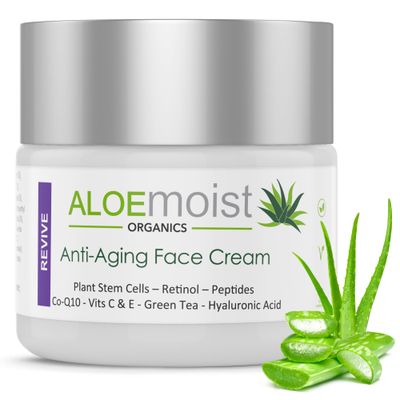 Anti Aging Retinol Cream for Face with Hyaluronic Acid, Vitamin C &amp; E, Pure Aloe Vera Gel, Green Tea, Glycolic Acid - Retinol Eye Cream, Fine Line &amp; Wrinkle Cream for Women &amp; Men - 1.7 FL Oz