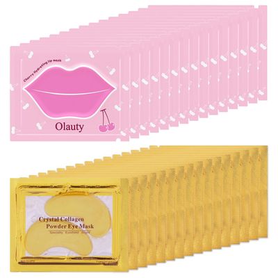 30 Pairs Lip Masks &amp; Eye Mask, 24K Gold Gel Crystal Collagen Eye Patches for Puffy Eyes, Moisturizing Lip Mask Crystal Lip Pads, Under Eye Patches for Dark Circles, Eye Bags, Wrinkles and Fine Lines