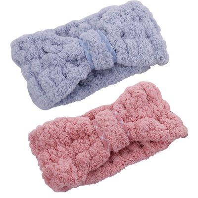 AIYAYI Spa Headband for WomenSoft coral fleece Facial Makeup Headband skincare headbands Hair Band for washing face, 2 Pack