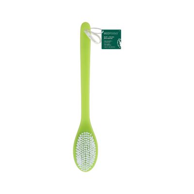 EcoTools Buff + Polish Bath Brush, Long Handle to Cleanse &amp; Exfoliate Back &amp; Hard-to-Reach Areas, Eco Friendly Shower Brush Removes Dead Skin, Cruelty Free Nylon Bristles, Vegan, 1 Count