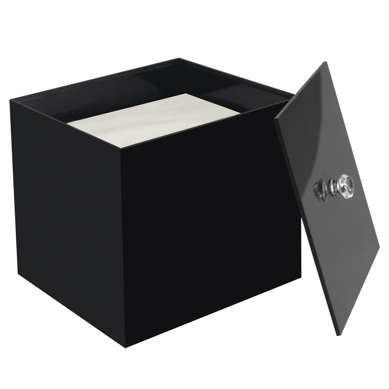 Disposable Face Towel Holder, Acrylic Facial Towelettes Container, Box Compatible with XL Face Towels, Black