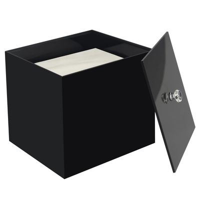Disposable Face Towel Holder, Acrylic Facial Towelettes Container, Box Compatible with XL Face Towels, Black