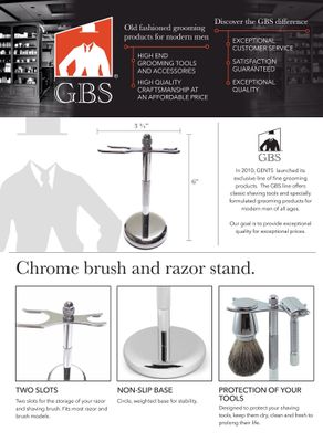 G.B.S Stylish Shaving Kit- For Mens Beard Traditional 42C Safety Razor, Badger Shaving Brush, Stainless Brush & Razor Stand, Chrome Bowl, 3 Pack of Natural Shaving Soaps + 25 DE Razor Blades