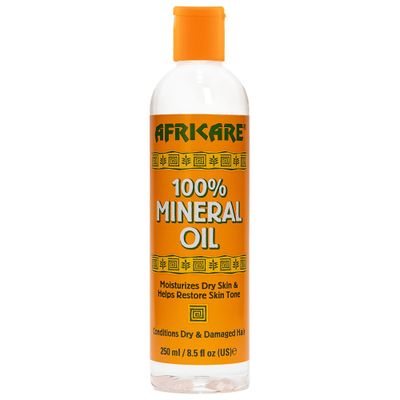 Africare 100% Mineral Oil - 8.5 Fl Oz - Fragrance Free Pure Oil for Skin and Scalp Care