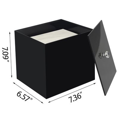Disposable Face Towel Holder, Acrylic Facial Towelettes Container, Box Compatible with XL Face Towels, Black